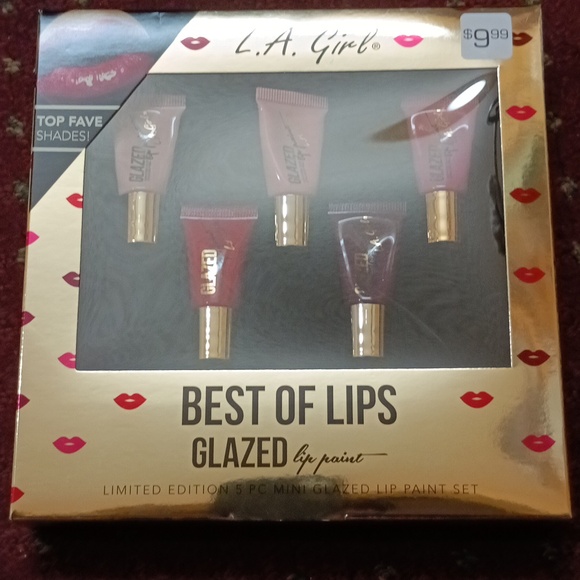 L.A. Girl Best of Lips Glazed Limited Edition 5 PC mini Glazed Lip Paint Set - Picture 2 of 3